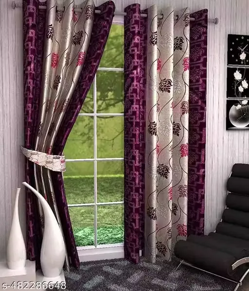 Newlook Polyester Door curtains (4 ft X 7 ft) pack of 2